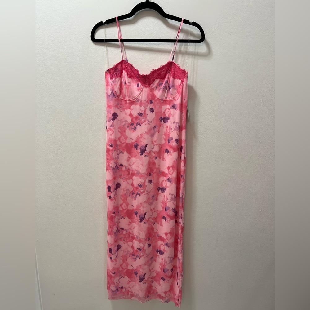 Midnight Doll Pink Floral Dress Size Large